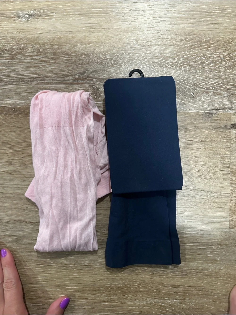 Girls' Pink and Navy Tights - Soft Stretch Kids Bottoms medium - never worn